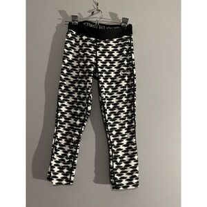 NIKE Dri-Fit Run Fast Live Fearless Crop Ankle Leggings Size Small Black & White